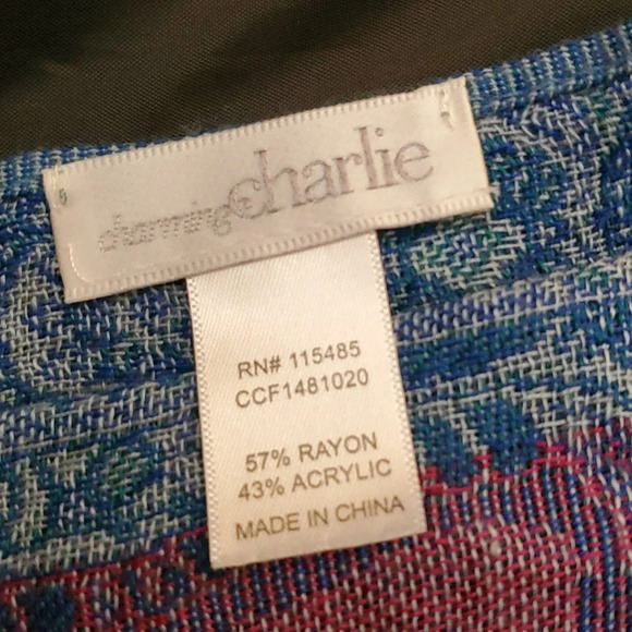 Charming Charlie Scarf/Shawl with Fringe approx size 80X22 - Picture 5 of 7